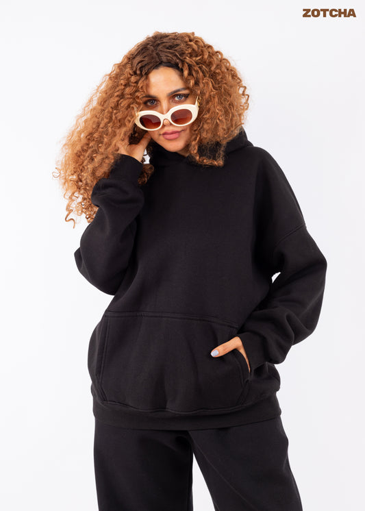 Basic oversized black hoodie