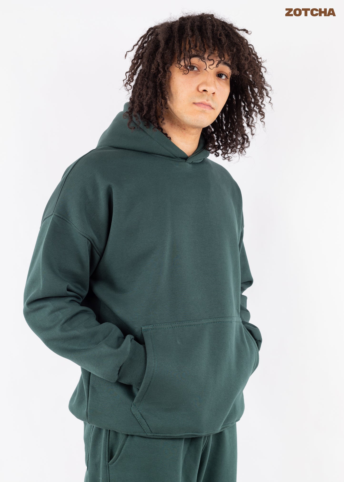 Basic oversized green hoodie