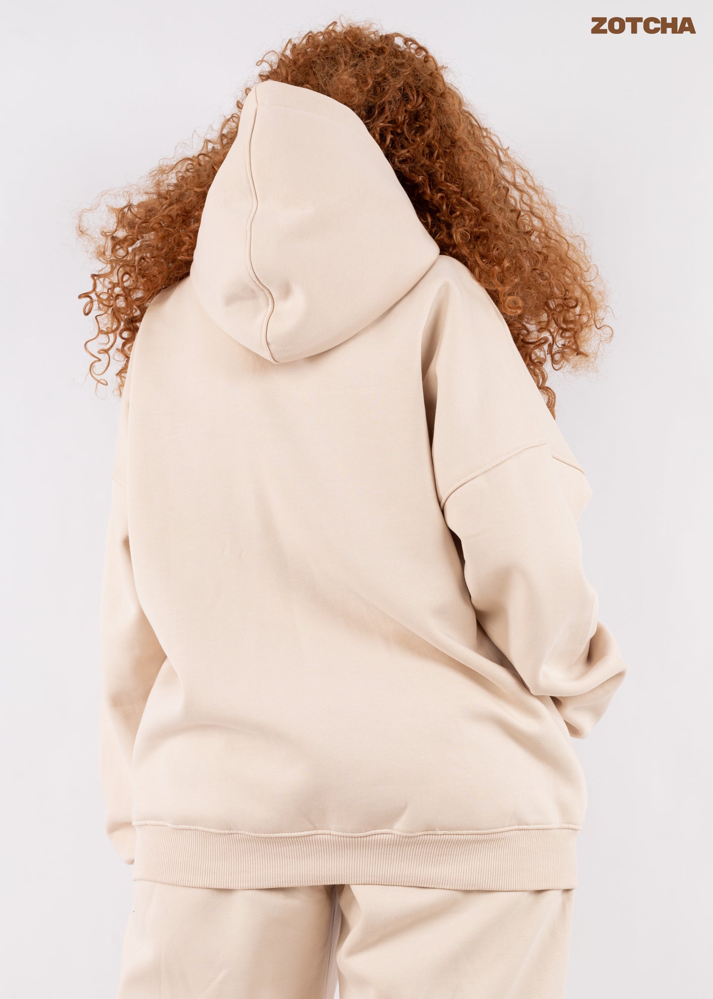 Basic oversized beige hoodie