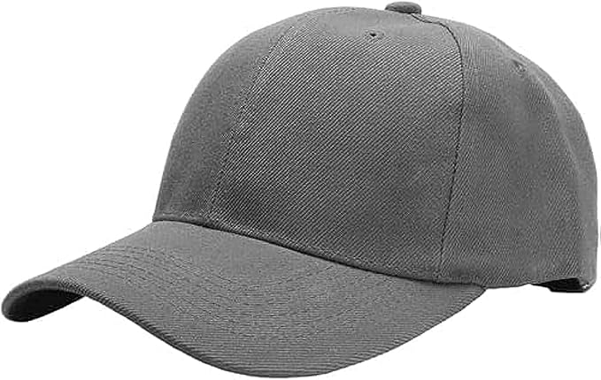 Plain unisex baseball cap with snap closure