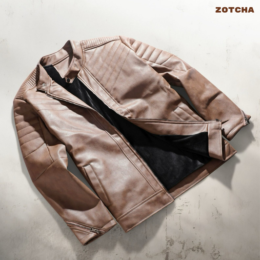 Brown leather jacket